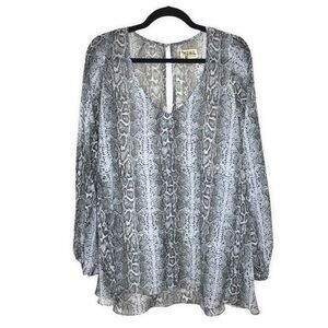 Show Me Your Mumu Snakeskin Semi Sheer Flowy Top